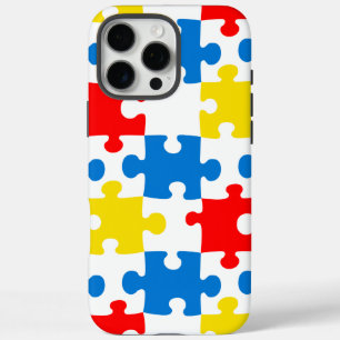 Bright Colourful Puzzle Piece Pattern iPhone 16 Pro Max Case