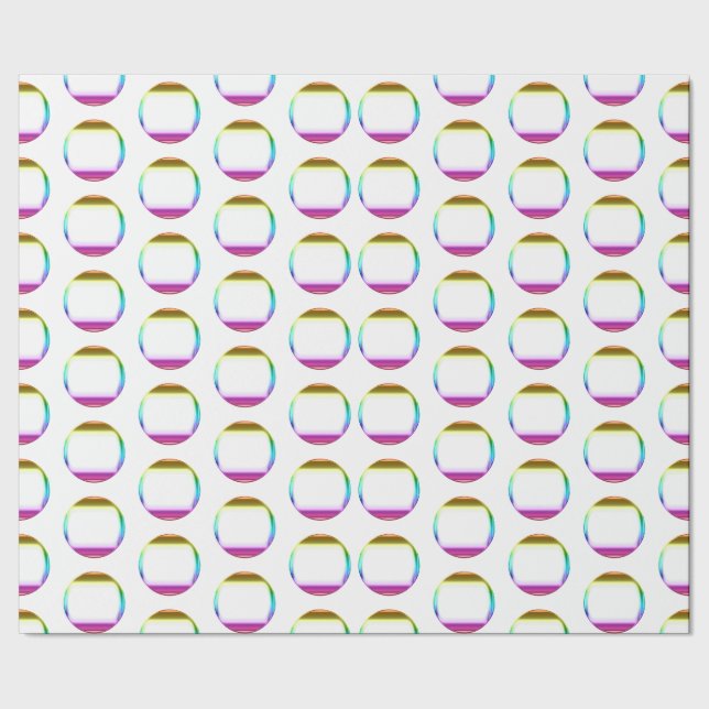 Bright Colourful Rainbow Gradient Glass Circles Wrapping Paper (Seam)