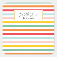 bright colourful rainbow stripe fun college school