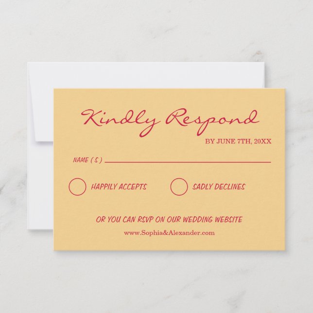 Bright Colourful Retro Fun Wedding RSVP Card (Front)
