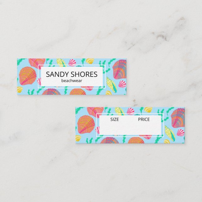 Bright Colourful Seashells Pattern CUSTOM HANG TAG (Front/Back)