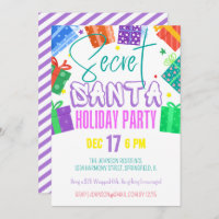 Bright Colourful Secret Santa Gift Exchange Party