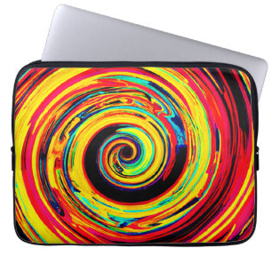 Bright Colourful Spiral Pattern Laptop Sleeve