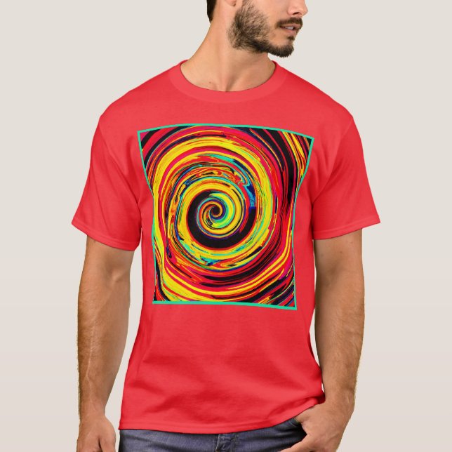Bright Colourful Spiral Pattern T-Shirt (Front)