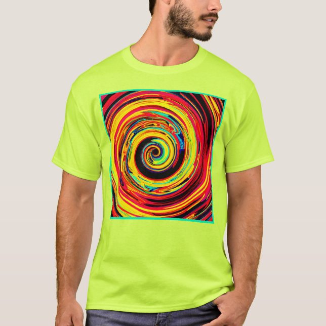 Bright Colourful Spiral Pattern T-Shirt (Front)