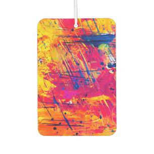 Bright Colourful Splatter Paint Abstract Car Air Freshener