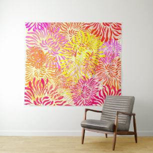 Bright Colourful Spring Flower Tapestry