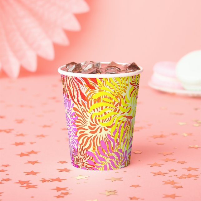 Bright Colourful Spring Flowers Paper Cups (Insitu)