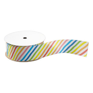 Bright Colourful Striped Grosgrain Ribbon