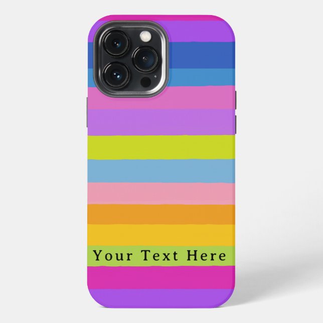 Bright Colourful Stripes Design iPhone Case (Back)