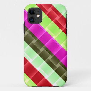 Bright Colourful Stripes Pattern (Lime, Red, Pink) Case-Mate iPhone Case