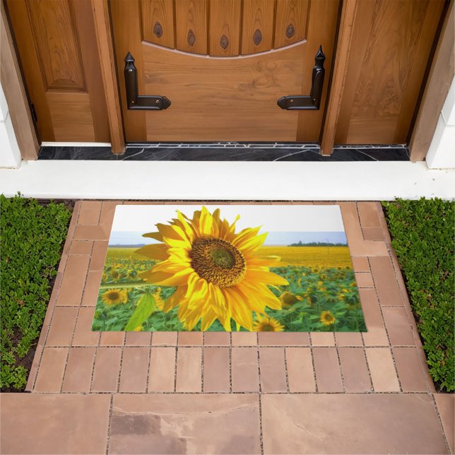 Bright Colourful Sunflower Door Mat (Outdoor)