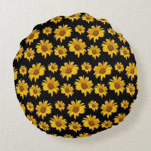 Bright, Colourful Sunflower Reversible Round Cushion