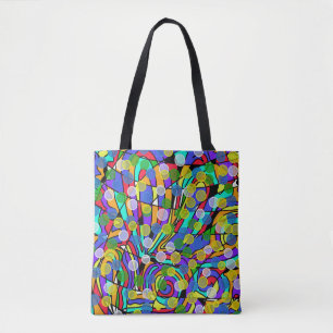 Bright Colourful Swirling Abstract Patterns Tote Bag