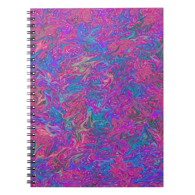 Bright Colourful Swirls Abstract Art Spiral Notebook (Front)