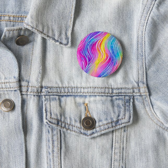 Bright Colourful Swirly Pattern 6 Cm Round Badge (In Situ)