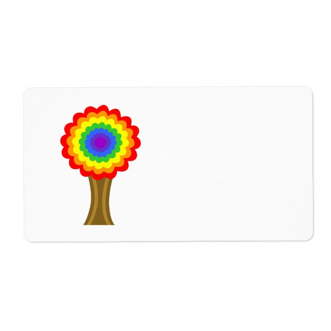 Bright Colourful Tree in Rainbow Colours. (Front)