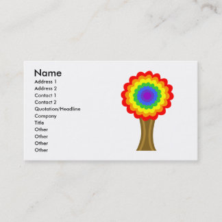 Bright Colourful Tree in Rainbow Colours. Business Card