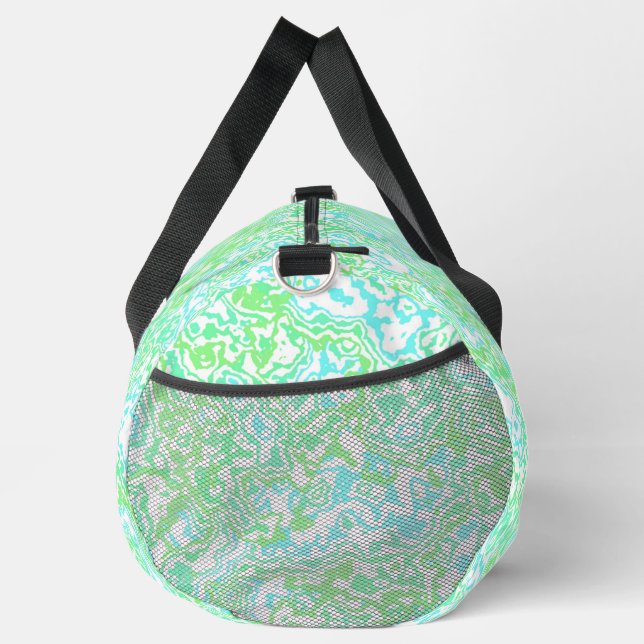 Bright Colourful Trippy Swirly Abstract Boho Marbl Duffle Bag (Right)