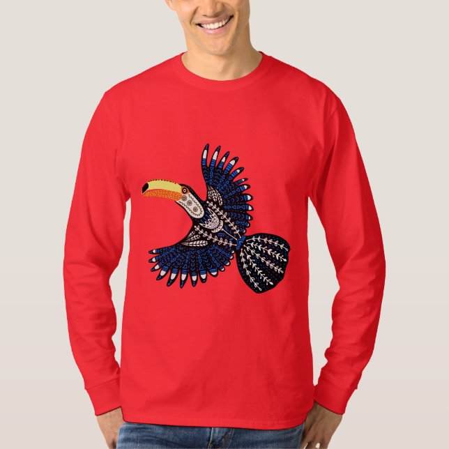 Bright Colourful Tropical Jungle Toucan Bird T-Shirt (Front)
