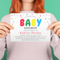 Bright Colourful Unisex Baby Shower Invitation