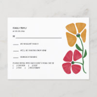 Bright & Colourful Wedding RSVP and Details Combo