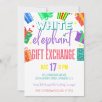 Bright Colourful White Elephant Gift Exchange Part