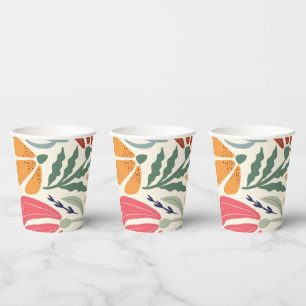 Bright Colourful Wildflower Abstract Floral Party Paper Cups