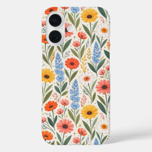 Bright Colourful Wildflowers iPhone 16 Case