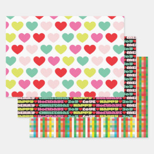 bright colourful wishes   christmas holiday wrapping paper sheet