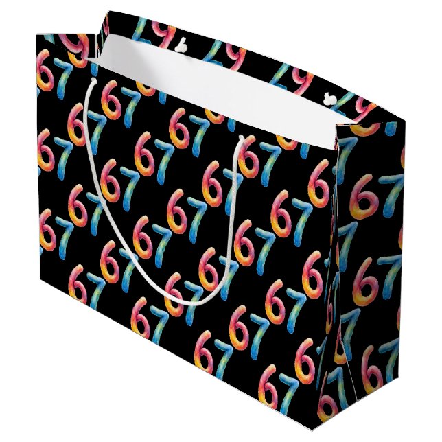 Bright Colours 67 No Meaning Whatsoever Black  Large Gift Bag (Back Angled)