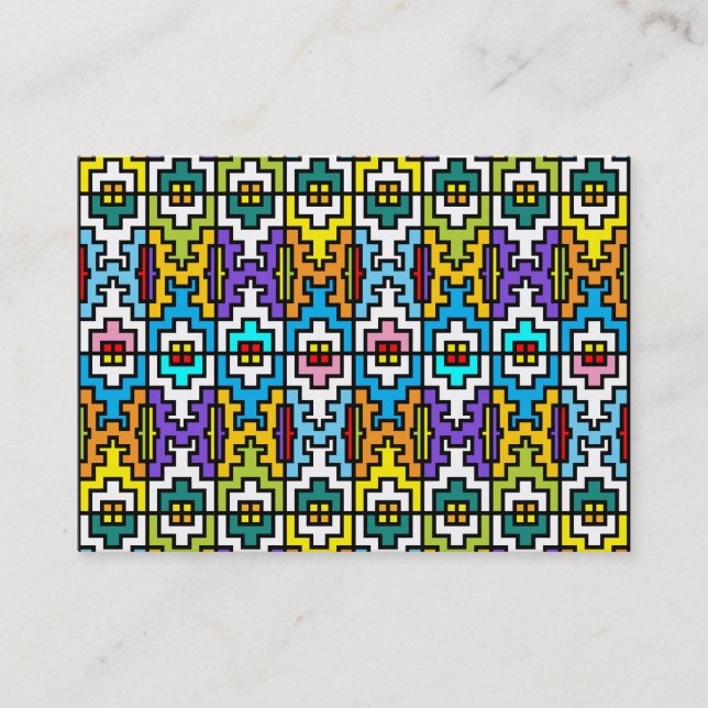 Bright colours African pattern Business Card (Front)