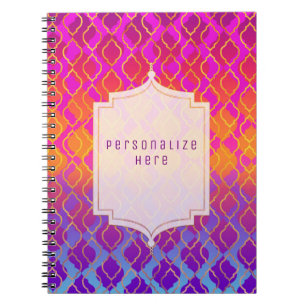 Bright Colours Arabian Moroccan Glam Custom Notebook