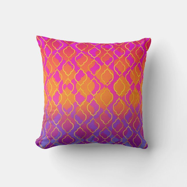 Bright Colours Arabian Moroccan Glam Indian Theme Cushion (Front)