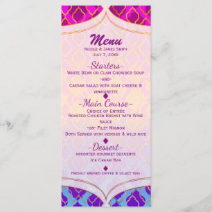 Bright Colours Arabian Moroccan Glam Party Menu