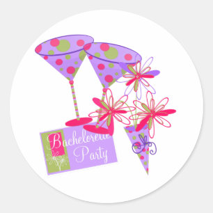 Bright Colours Bachelorette Party Classic Round Sticker