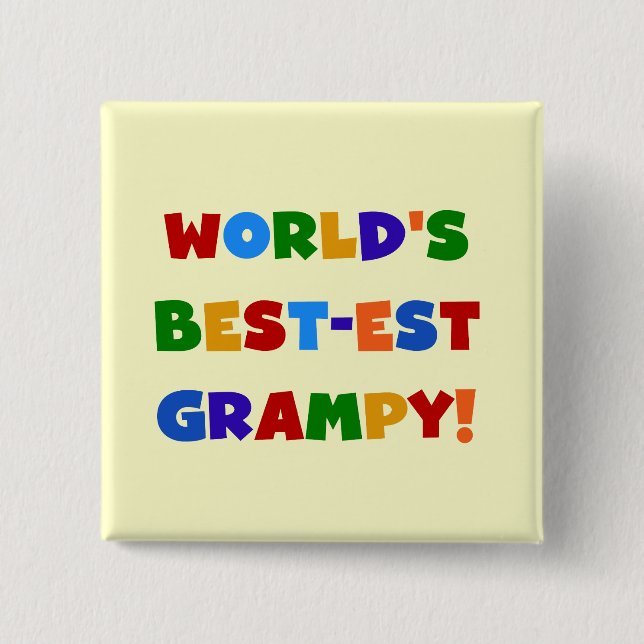 Bright Colours Best-est Grampy T-shirts and Gifts 15 Cm Square Badge (Front)