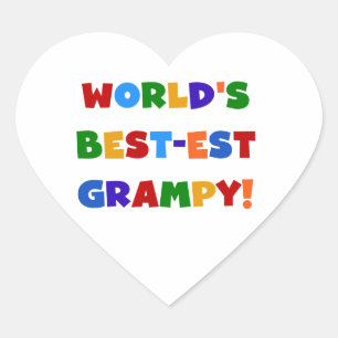 Bright Colours Best-est Grampy T-shirts and Gifts Heart Sticker