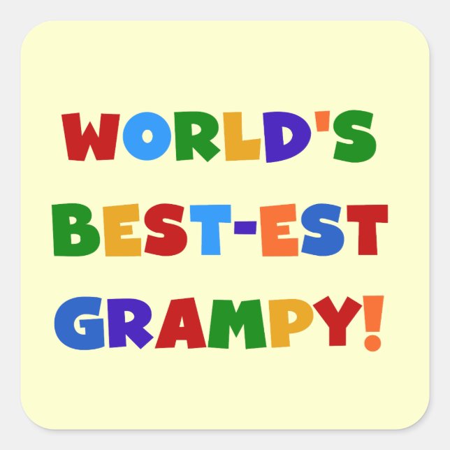 Bright Colours Best-est Grampy T-shirts and Gifts Square Sticker (Front)
