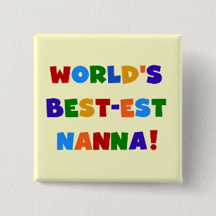 Bright Colours Best-est Nanna Tshirts 15 Cm Square Badge