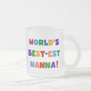 Bright Colours Best-est Nanna Tshirts Frosted Glass Coffee Mug