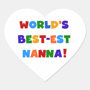 Bright Colours Best-est Nanna Tshirts Heart Sticker
