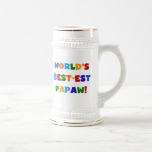 Bright Colours Best-est Papaw Tshirts and Gifts Beer Stein