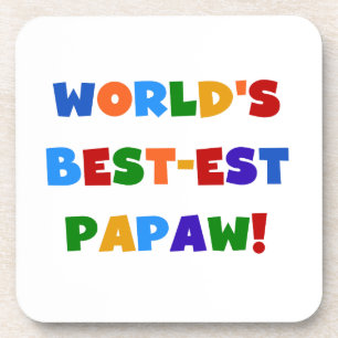 Bright Colours Best-est Papaw Tshirts and Gifts Coaster