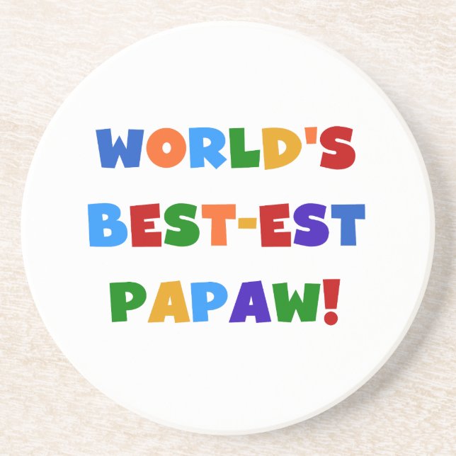 Bright Colours Best-est Papaw Tshirts and Gifts Coaster (Front)