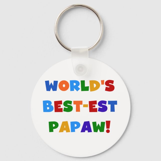 Bright Colours Best-est Papaw Tshirts and Gifts Key Ring (Front)