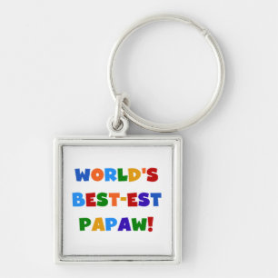 Bright Colours Best-est Papaw Tshirts and Gifts Key Ring