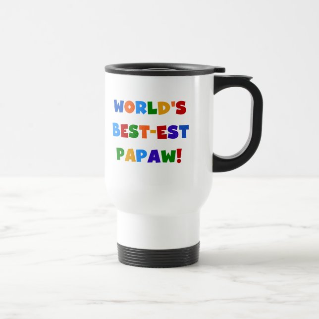 Bright Colours Best-est Papaw Tshirts and Gifts Travel Mug (Right)