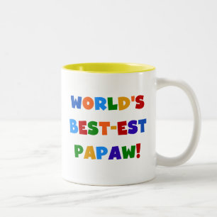 Bright Colours Best-est Papaw Tshirts and Gifts Two-Tone Coffee Mug