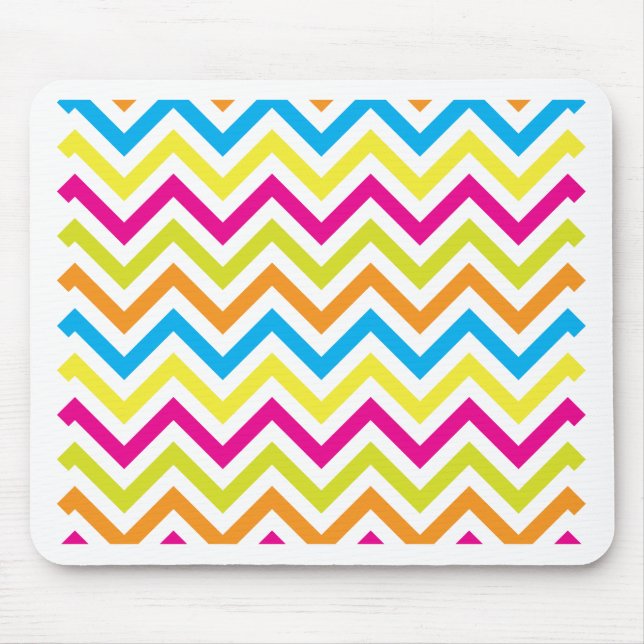 Bright Colours Chevrons Mouse Pad (Front)